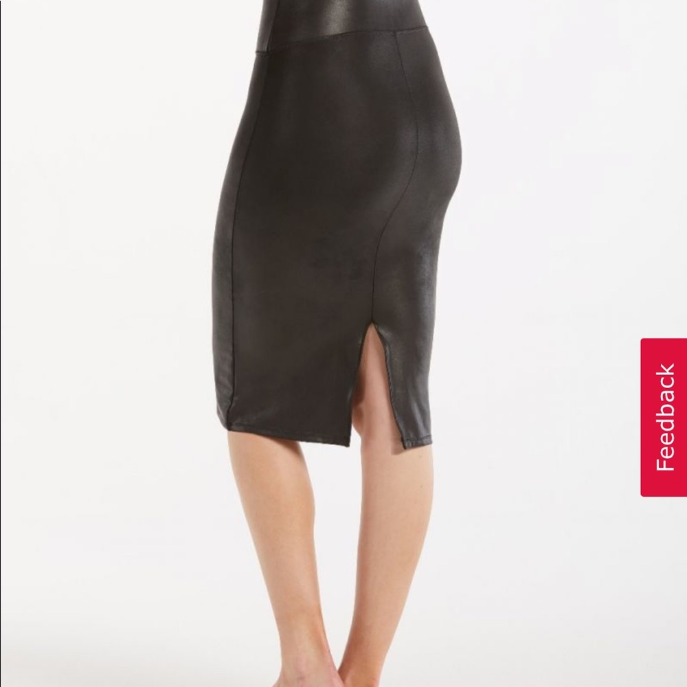 Faux leather pencil skirt